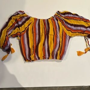 Miss Me off the shoulders crop top. Size large. Has a small snag in the front.